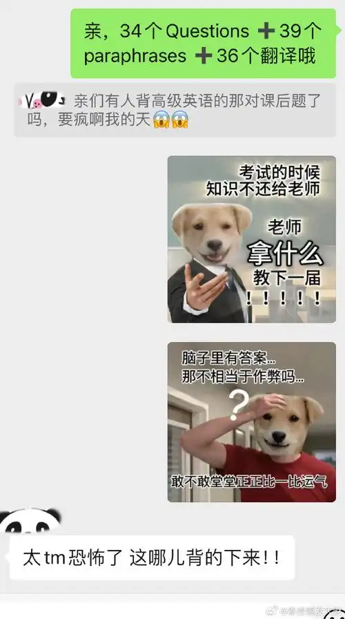 手机里一堆期末复习周的表情包