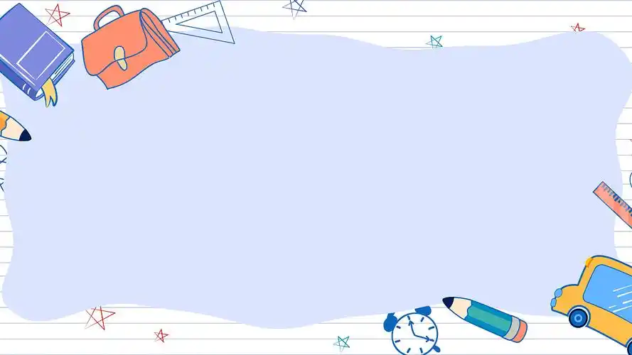 4k简约学校家长会展板边框背景书本尺子文具卡通背景[mp4 gif]