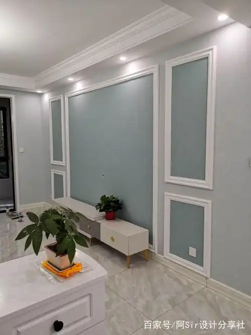 六款用石膏设计的电视背景墙