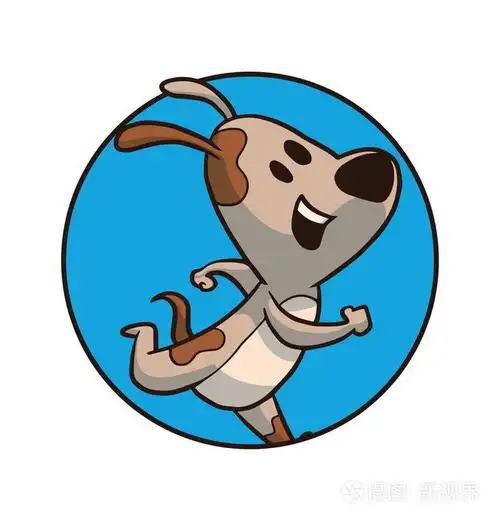 奔跑动物, 圆的框架与逗人喜爱的白色棕色狗