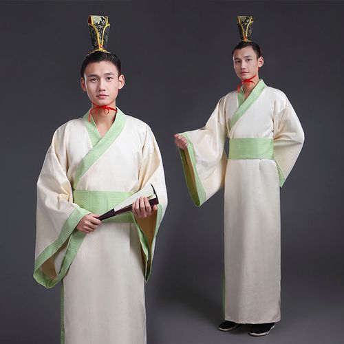 新款古装服装男汉服男士曲裾臣子官服汉朝大臣书生汉服直裾深衣