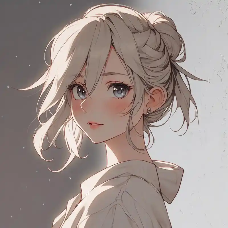 动漫风女生侧脸94绝美头像