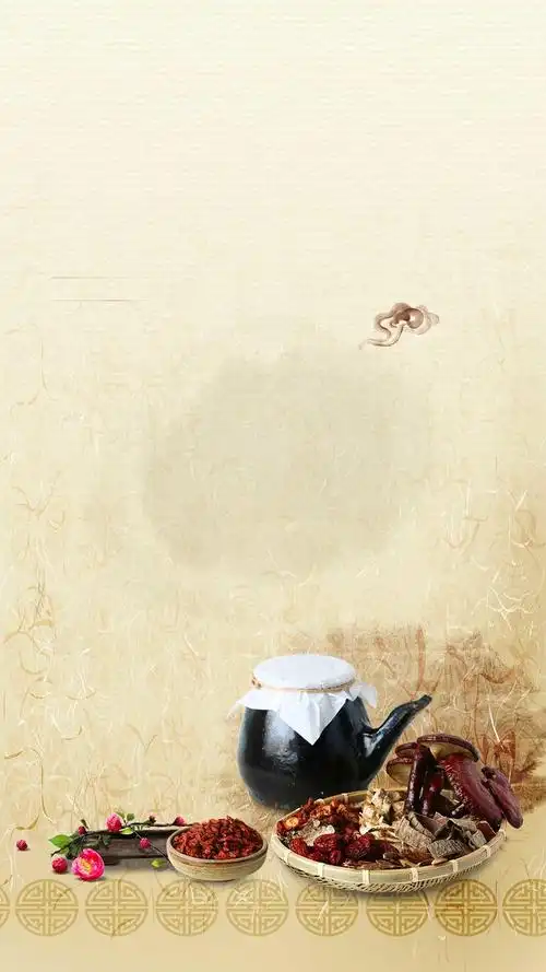 中式养生之道黄色spah5背景素材