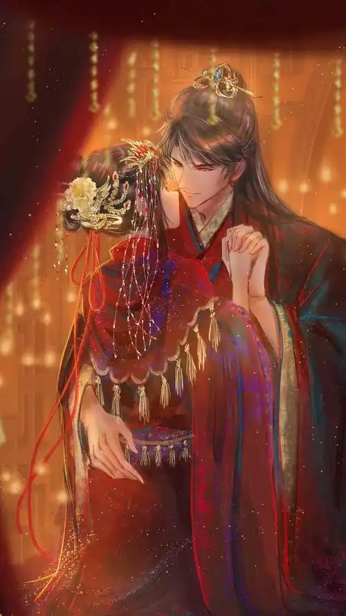 恋与制作人,古风婚礼插画,烛影良宵羡煞旁人