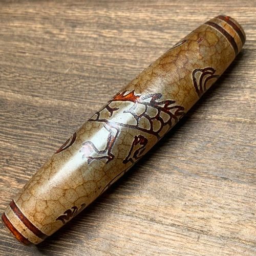 西藏真品至纯天然玛瑙十五眼天珠五爪神龙天珠吊坠挂件天珠虎年送