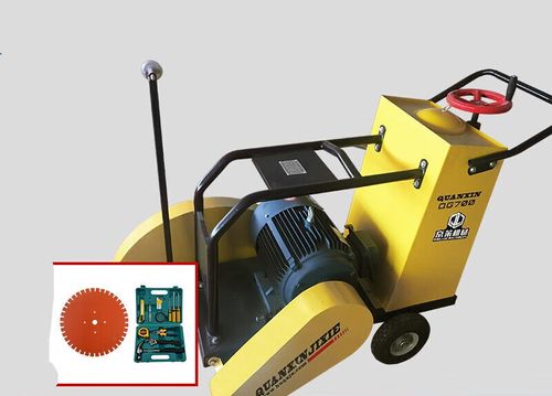 君吻700型柴油电动马路切割机水泥地高速切缝机沥青道路割路机600锯片