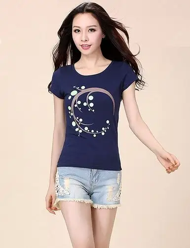 feimanyi 菲缦依 2015夏季女装t桖新款纯棉半袖短袖女t恤夏修身显瘦