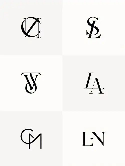 字母组合logo设计合集简约大气大牌设计感