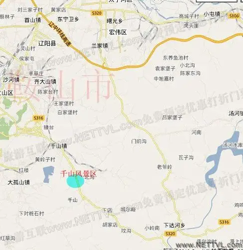 辽宁千山地图(鞍山千山风景区交通地图