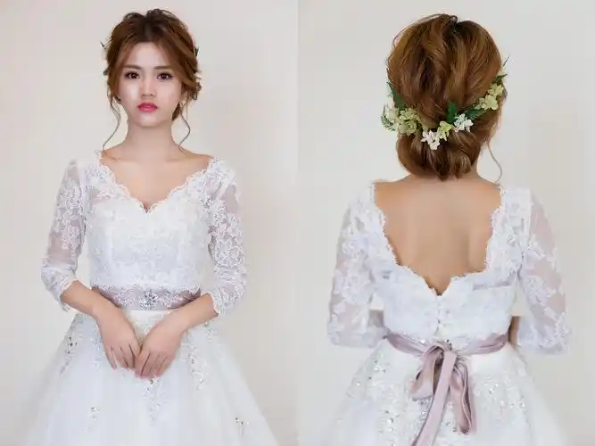 新娘秘书,新秘,新娘造型,白纱造型, 低发髻造型,新娘发型,不凋花造型