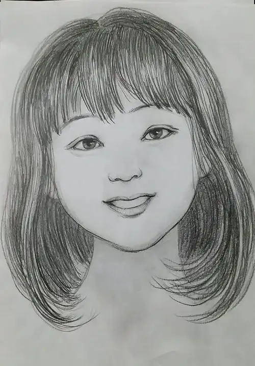 2018年吴元春现代写意人物班第11课《女童头像素描》一张增新