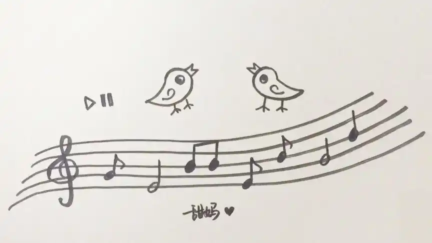 儿童简笔画植物篇:唱歌的小鸟