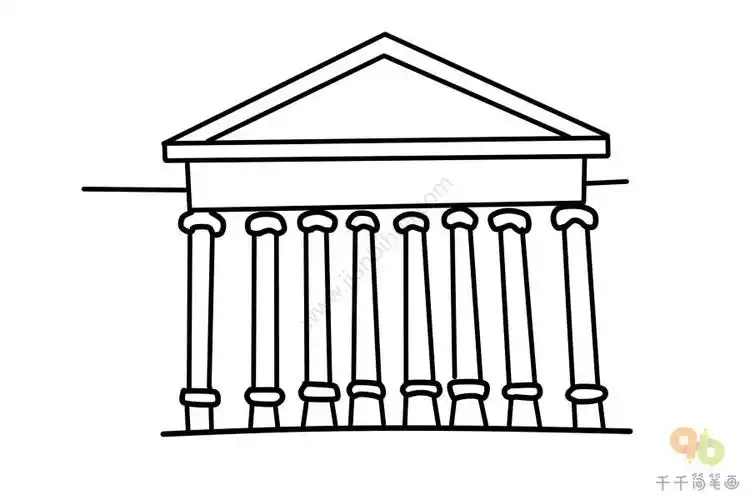 英国大英博物馆简笔画