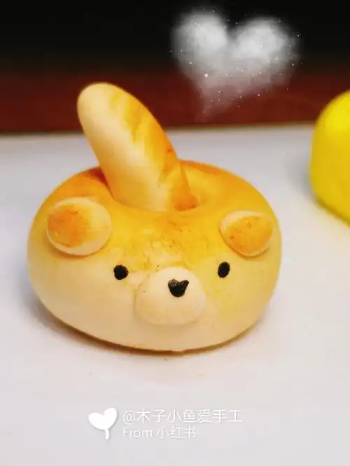 打卡100个粘土手工21面包柴犬图解教程