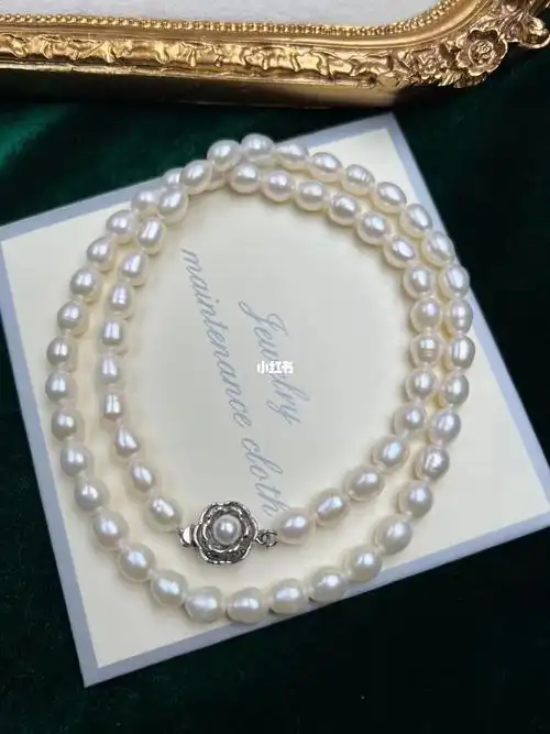日本纯天然琵琶湖淡水珍项链米粒珍珠项链