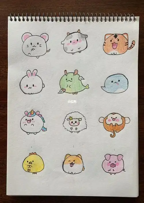 q版十二生肖彩铅画