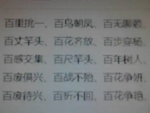 用百字组成语9个