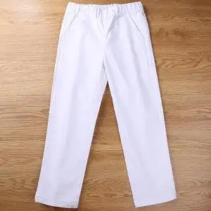 学生白色长裤图片