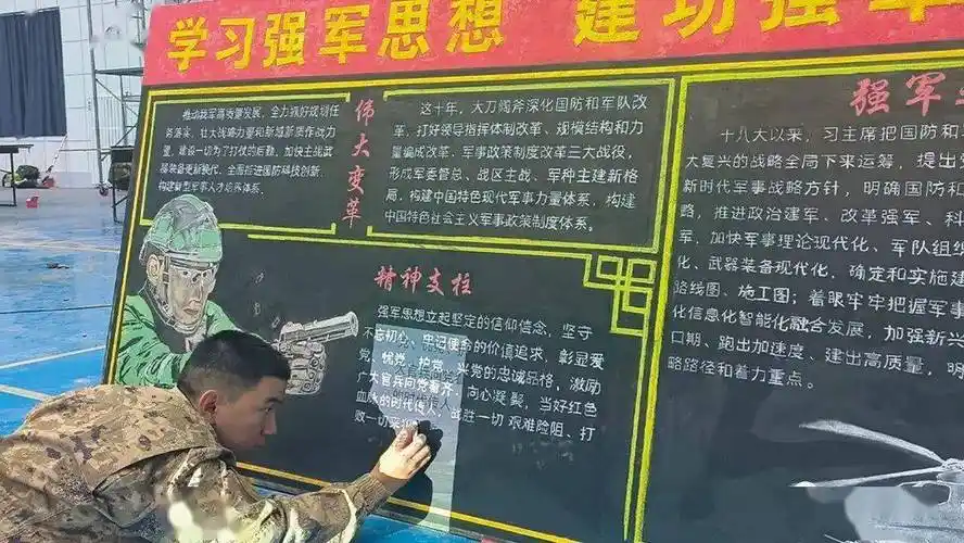 小黑板大舞台,军营板报有精彩!