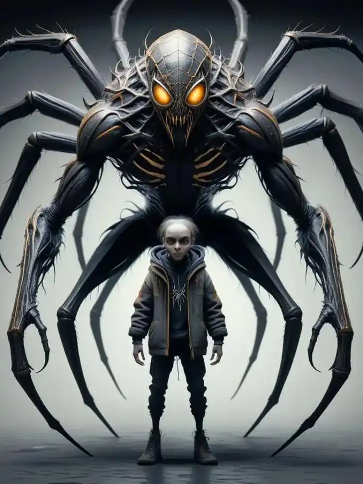 蜘蛛怪物.#ai绘画 #恐怖美学 #高清图片 - 抖音