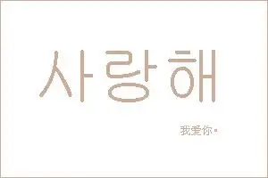 谁有"我爱你"的韩文字体样本(请用图片表示),先谢了啊!