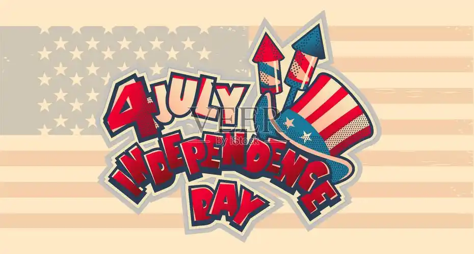 美国独立日横幅插画图片素材