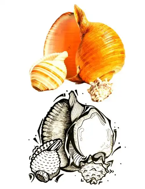 🎨视传考研黑白装饰画教程:海螺绘制
