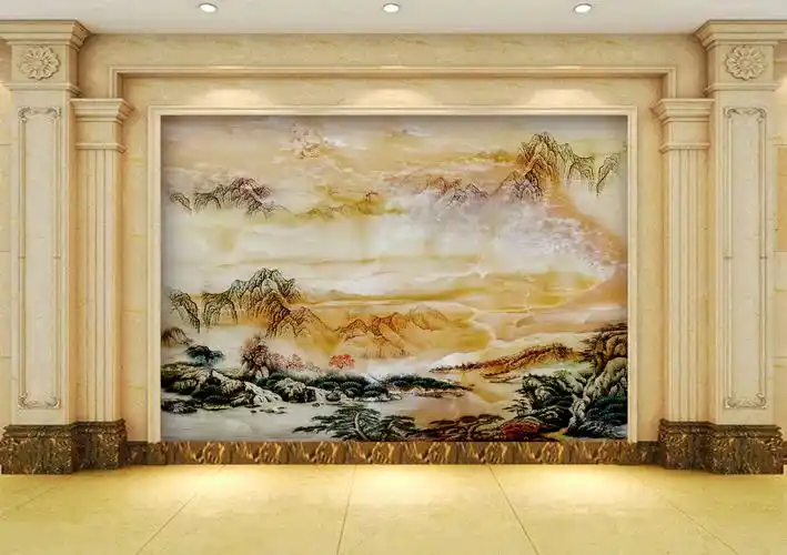 高清大理石纹背景墙山水情