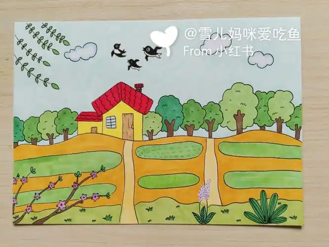 一年级儿童画春天来了儿童简笔画