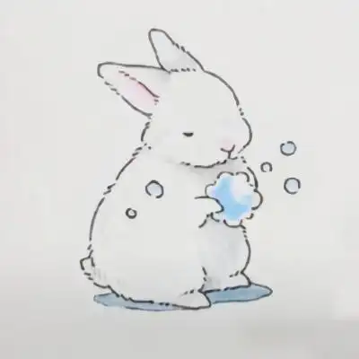 超可爱小兔呆萌图片手绘的非常逼真