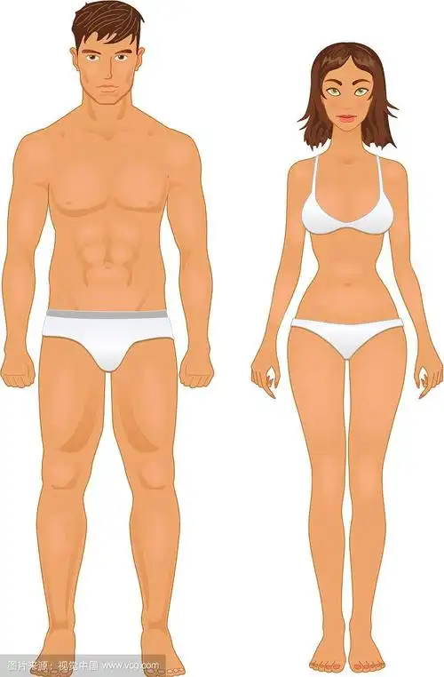 健康体型的男人和女人在复古的颜色