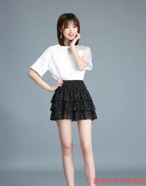 富贵鸟品牌夏季碎花雪纺超短裙女蓬蓬蛋糕裙短款半身裙性感迷你小个子