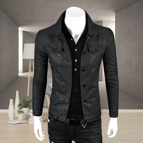 男士皮衣外套修身pu皮夹克秋装衣服秋冬新款夹克