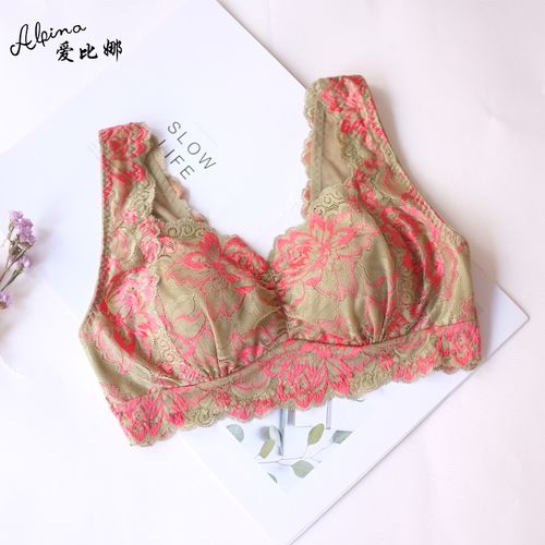 爱比娜聚拢上托无钢圈蕾丝文胸全罩杯舒适宽肩带收副乳内衣dk349