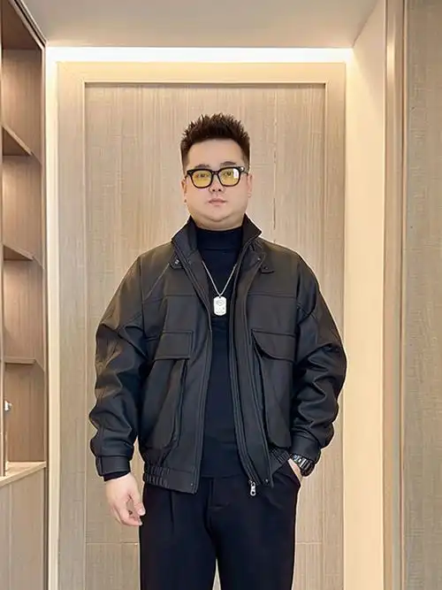 显瘦穿搭小众帅气皮衣外套男机车服潮牌轻熟风上衣230斤潮牌胖子男装