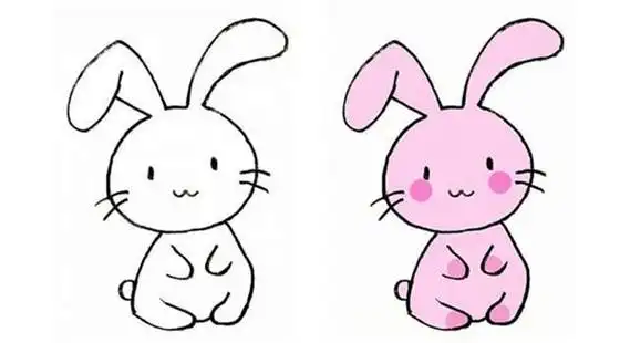 画兔子涂颜色简笔画
