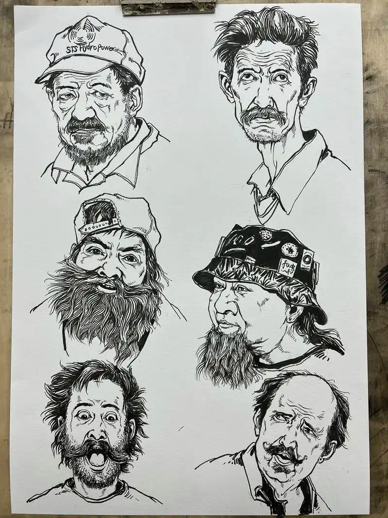 秀丽笔头部勾线.头部表情塑造#画画 #原创作品 #速写人物