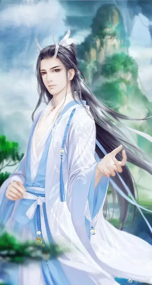 手绘古装美男 插画师:褚墨君