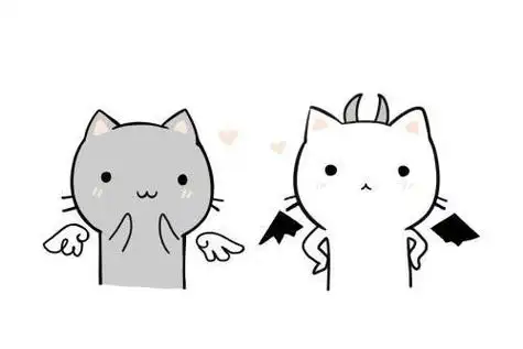 可爱小天使和小恶魔简笔画