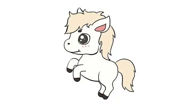 简笔画 白龙马带颜色画报幼儿简笔画马的画法幼儿宝宝启蒙画马的画法