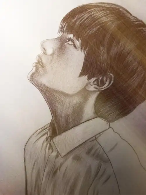 防弹少年团金泰亨人像素描