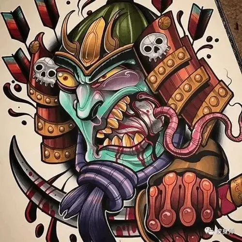 纹身师 | 色彩斑斓的新传统纹身手稿