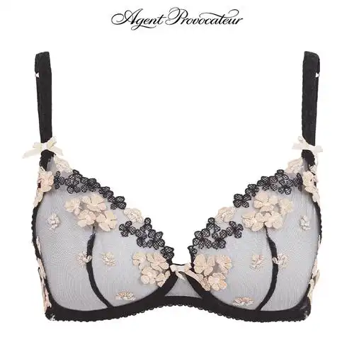 bethanie薄纱文胸agentprovocateur3d立体花朵刺绣ap内衣文胸