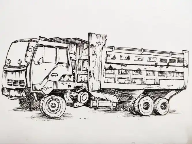 坚持手绘第3幅大卡车