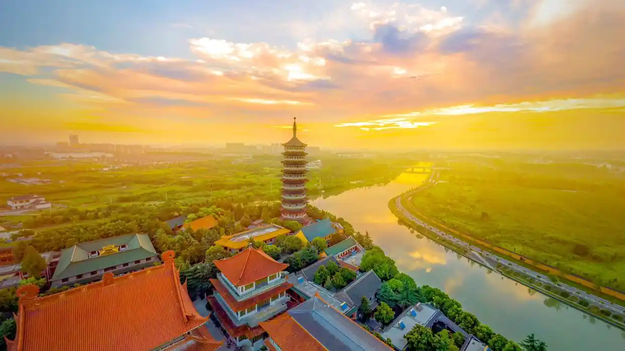 坐标扬州高旻寺鸟瞰