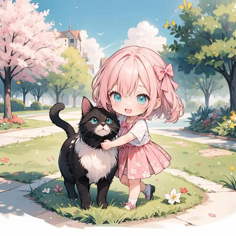 来亿点点图 4 q版喵娘.本来想来点猫娘,发现抱着小猫也不错 - 抖音