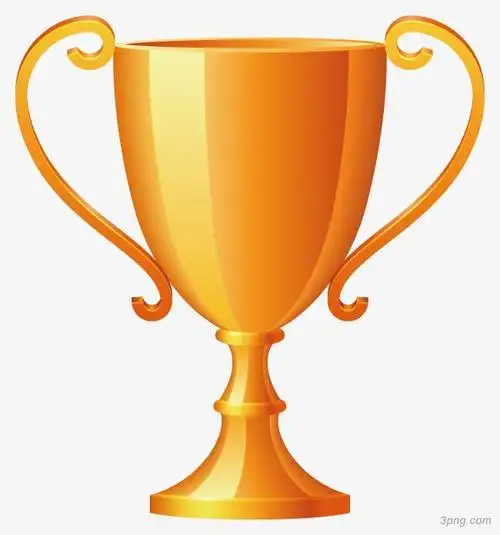 金银色款式奖杯png素材透明免抠图片-卡通手绘