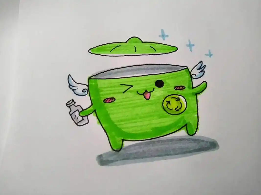 环保卡通简笔画.#可爱卡通 #图文伙伴计划 #手绘 #跟着抖 - 抖音