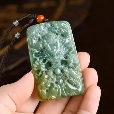 木觉九龙献瑞天然翡翠吊坠蓝水俏黄龙牌挂件徐炼求大师孤品