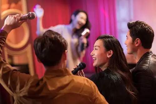 快乐的朋友们在ktv唱歌